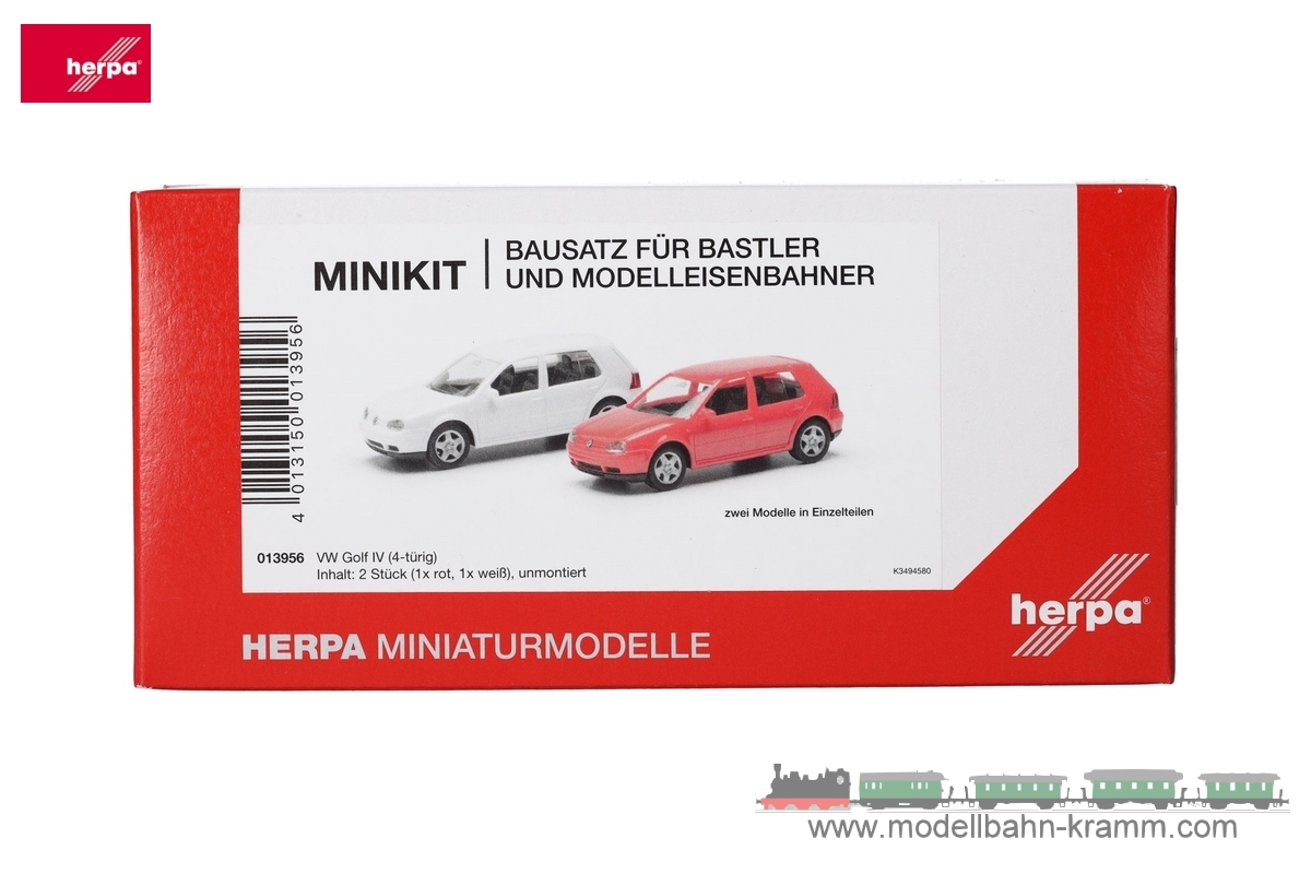 Herpa 013956, EAN 2000075618429: Minikit VW Golf IV 4-türig (2 Stück)