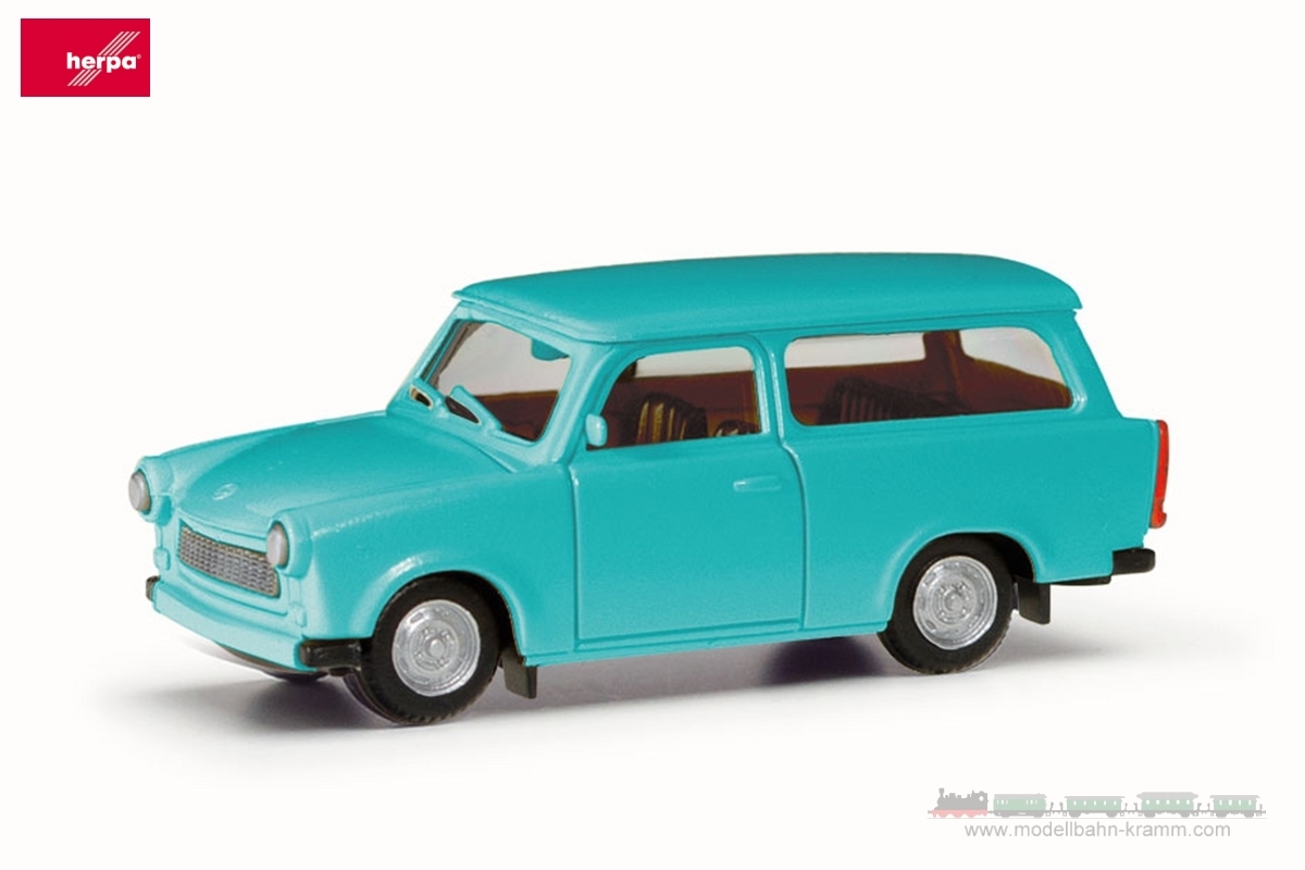 Herpa 020770-007, EAN 4013150352994: Trabant 601 Universal, pastelltürkis