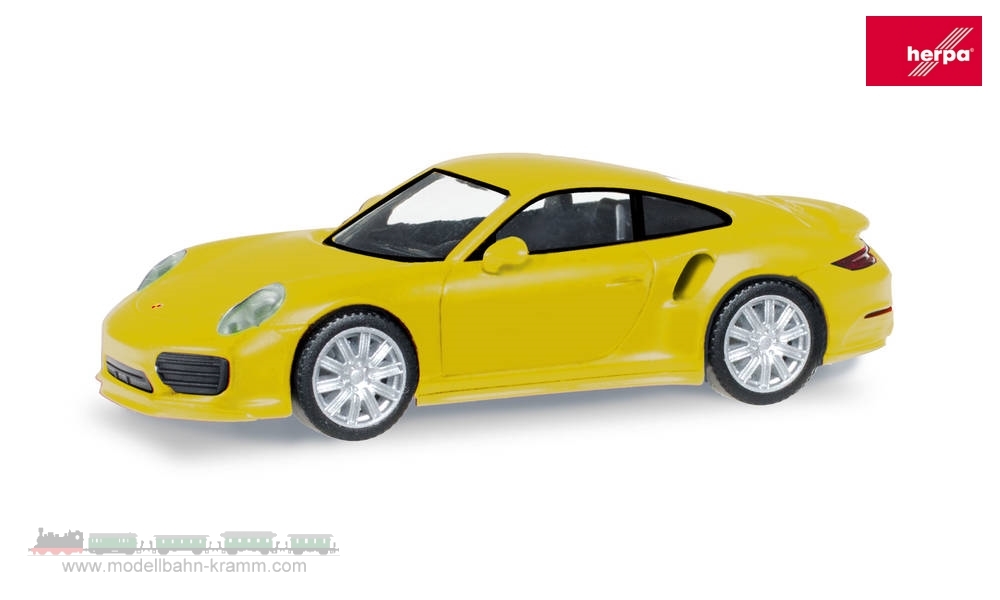 Herpa 028615-003, EAN 2000075286420: 1:87 Porsche 911 Turbo racinggelb