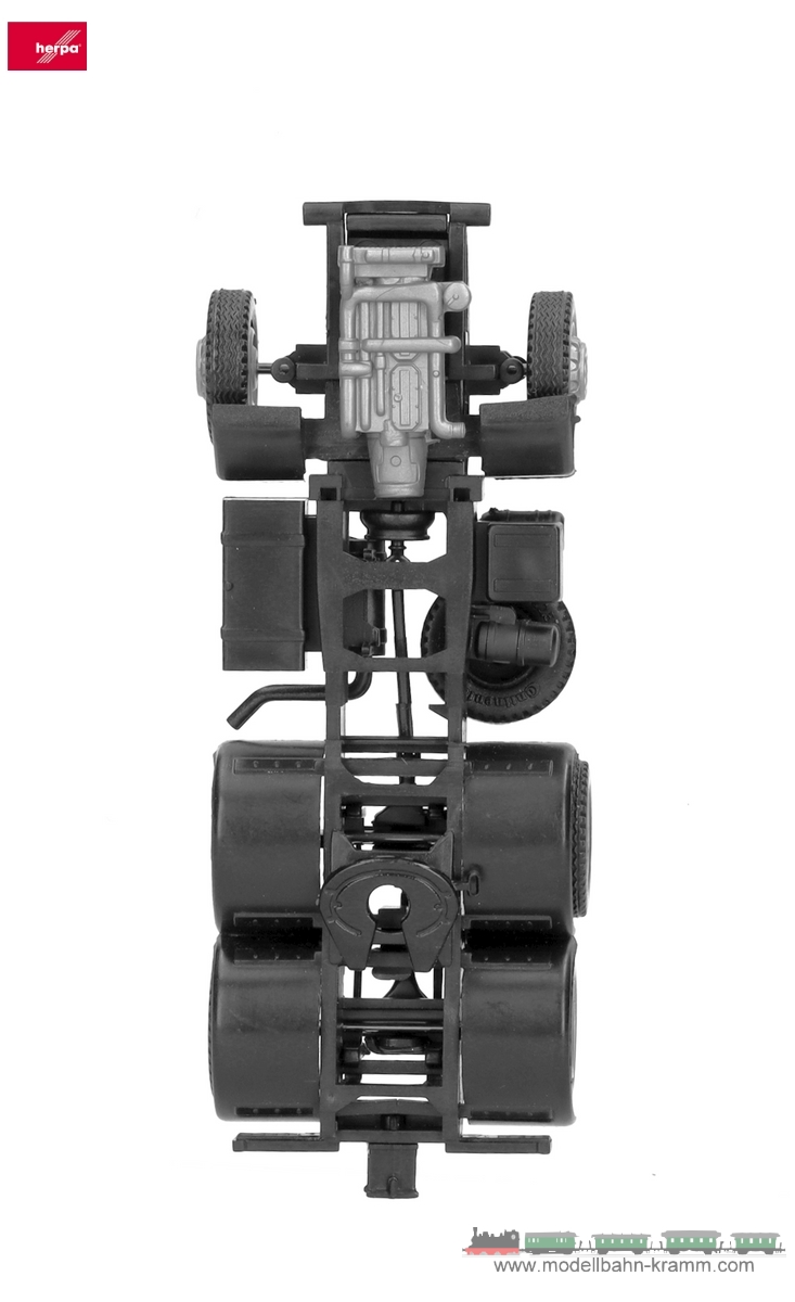 Herpa 085823, EAN 2000075618764: Teileservice: Fahrgestell Zugmaschine 3achs DAF 2800/Raba (2 Stück)