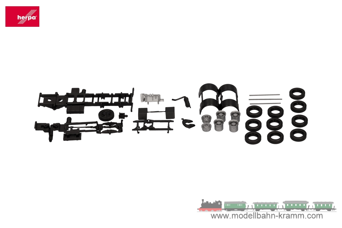 Herpa 085823, EAN 2000075618764: Teileservice: Fahrgestell Zugmaschine 3achs DAF 2800/Raba (2 Stück)