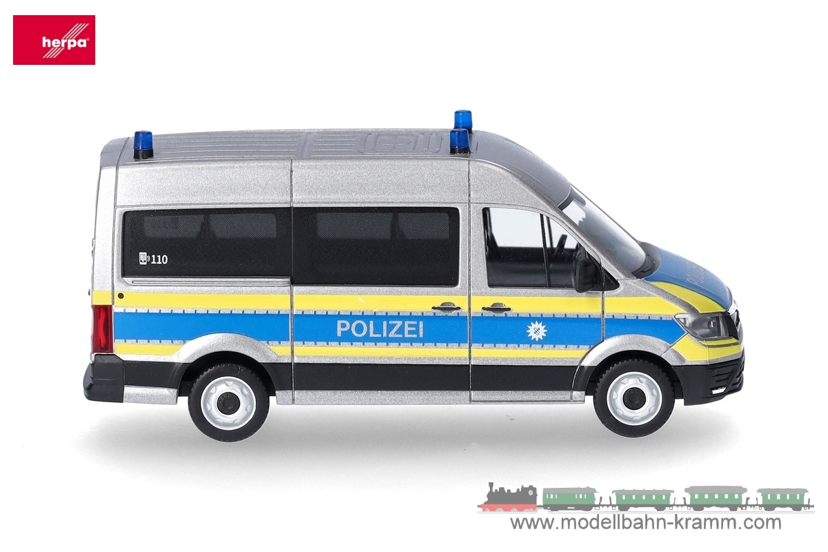 Herpa 097796, EAN 2000075618627: MAN TGE Bus Hochdach Polizei Bayern
