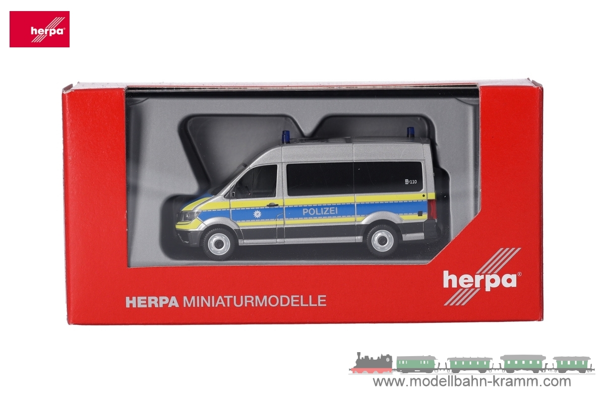 Herpa 097796, EAN 2000075618627: MAN TGE Bus Hochdach Polizei Bayern