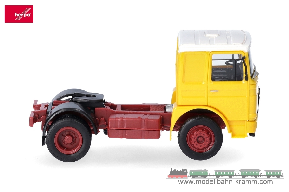 Herpa 310550-003, EAN 4013150353540: Roman Diesel Zugmaschine 2achs, gelb