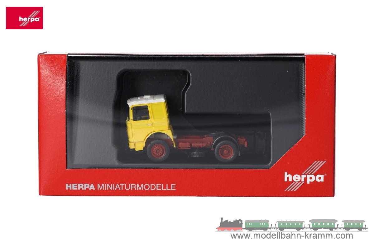 Herpa 310550-003, EAN 4013150353540: Roman Diesel Zugmaschine 2achs, gelb