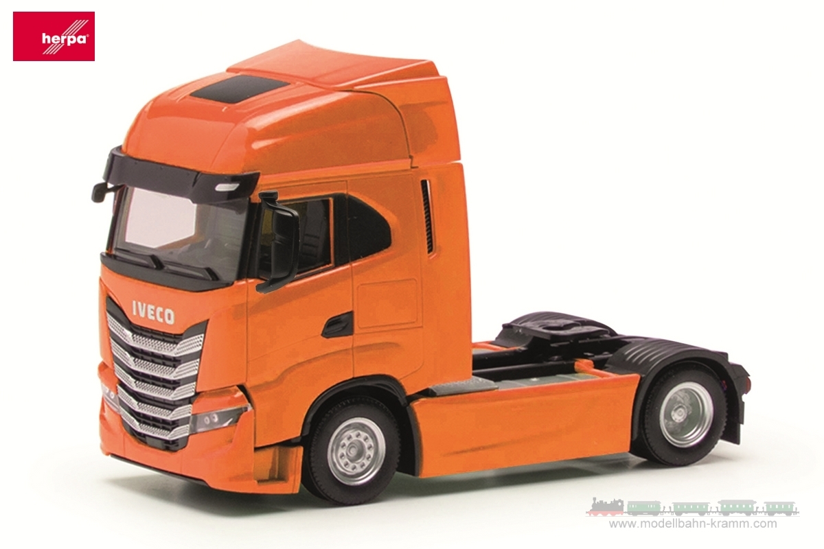 Herpa 313445-003, EAN 2000075618818: Iveco S-Way Zugmaschine 2achs, orange