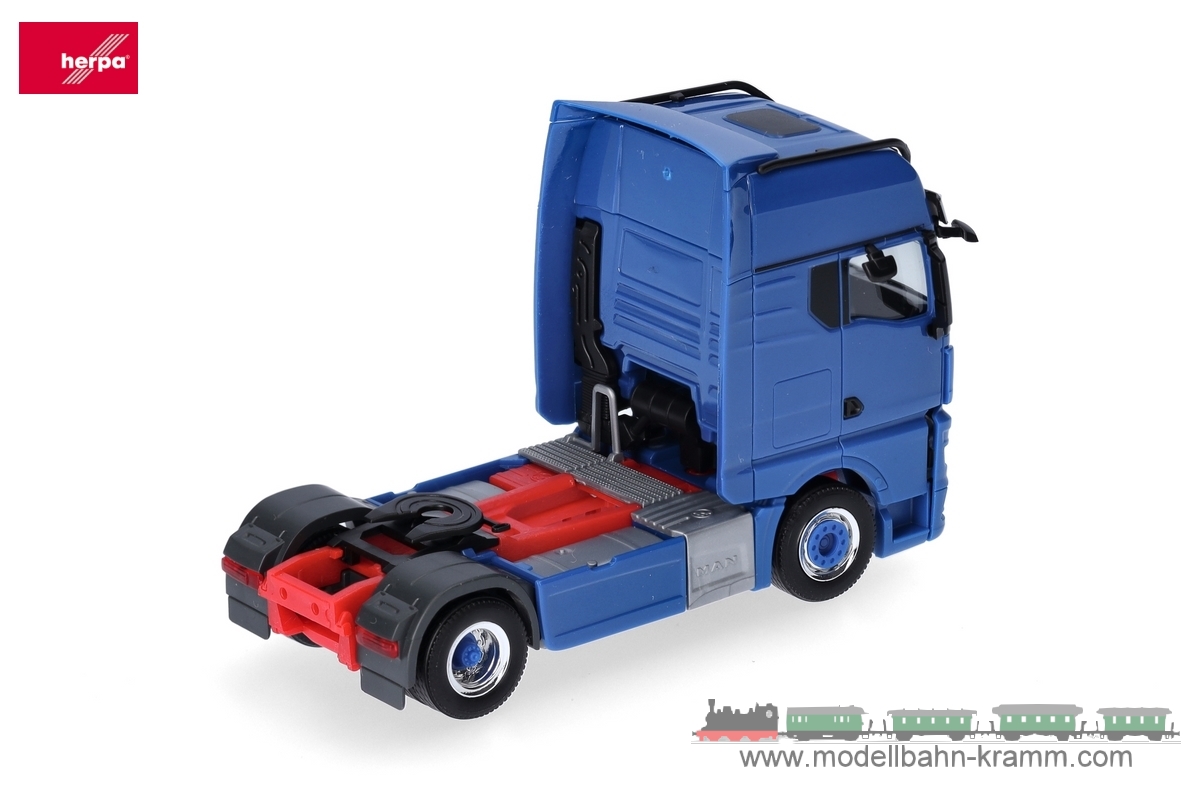 Herpa 313711-003, EAN 4013150353557: MAN TGX GX Individual Zugmaschine 2achs, enzianblau