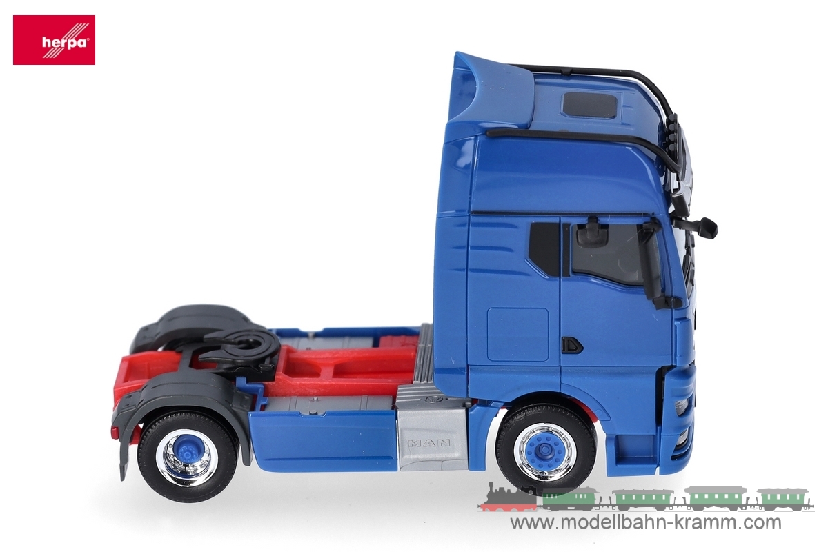 Herpa 313711-003, EAN 4013150353557: MAN TGX GX Individual Zugmaschine 2achs, enzianblau