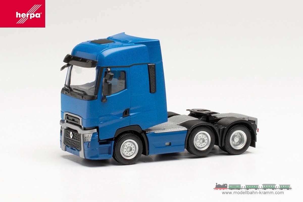 Herpa 315104, EAN 4013150315104: 1:87 Renault T facelift 6×2 Zugmaschine, blau