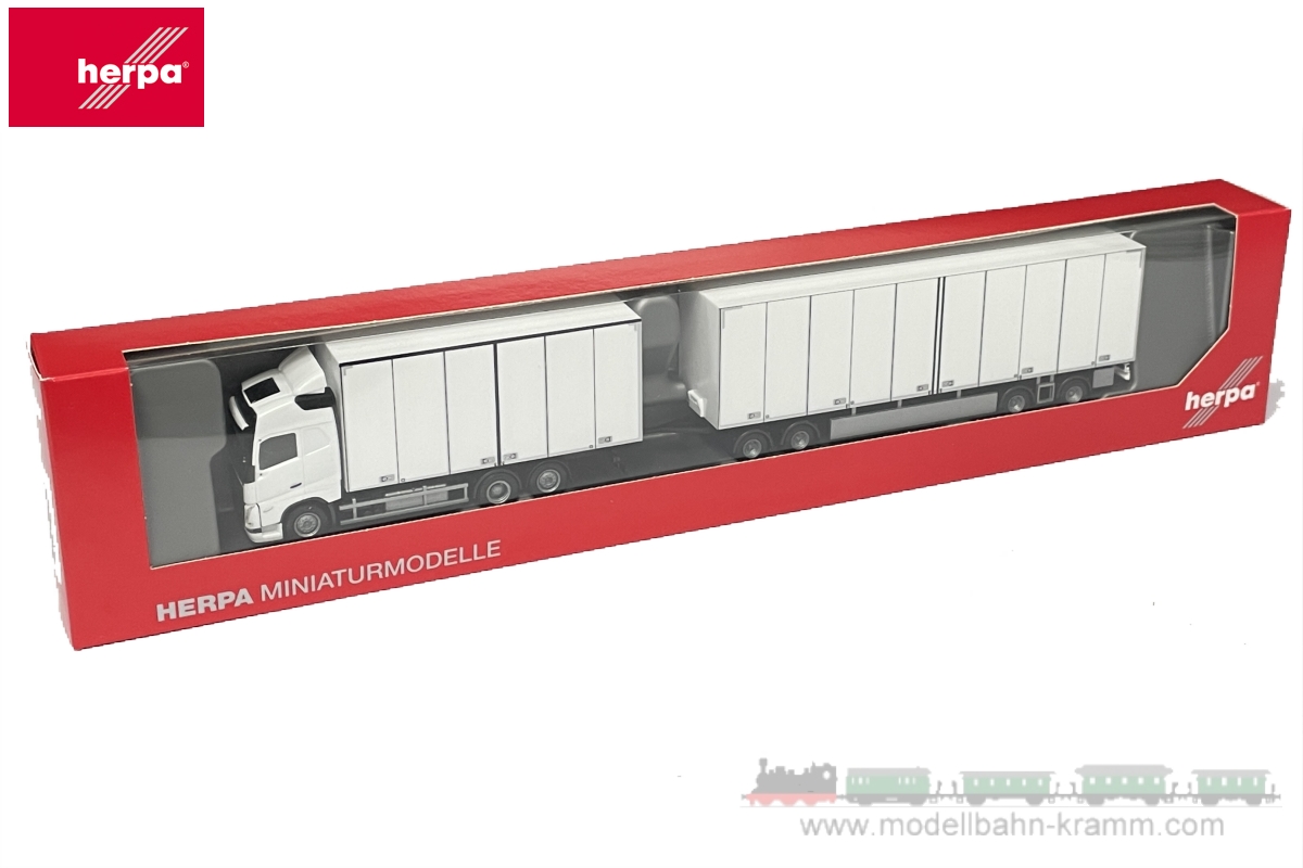 Herpa 315302, EAN 4013150315302: 1:87 Volvo FH Gl. 2020 Schwedencombi, weiß