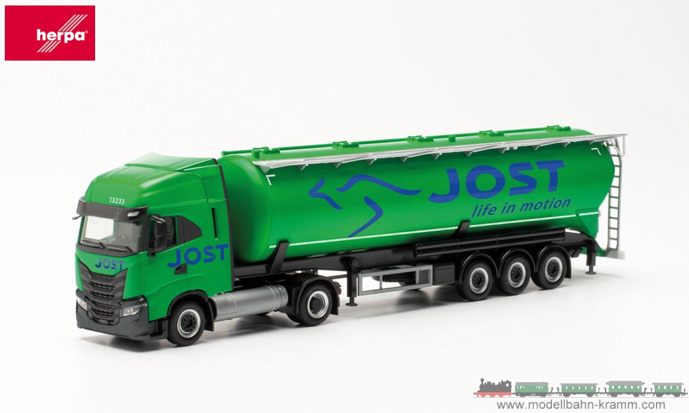 Herpa 315609, EAN 4013150315609: H0/1:87 Iveco S-Way LNG Silo-Sattelzug Jost Group (LUX)