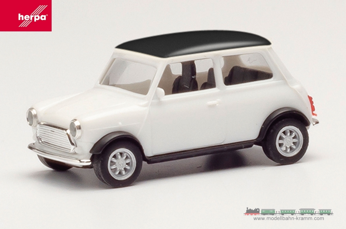 Herpa 421058, EAN 4013150421058: 1:87 Mini Cooper Klassik, weiß/Dach schwarz