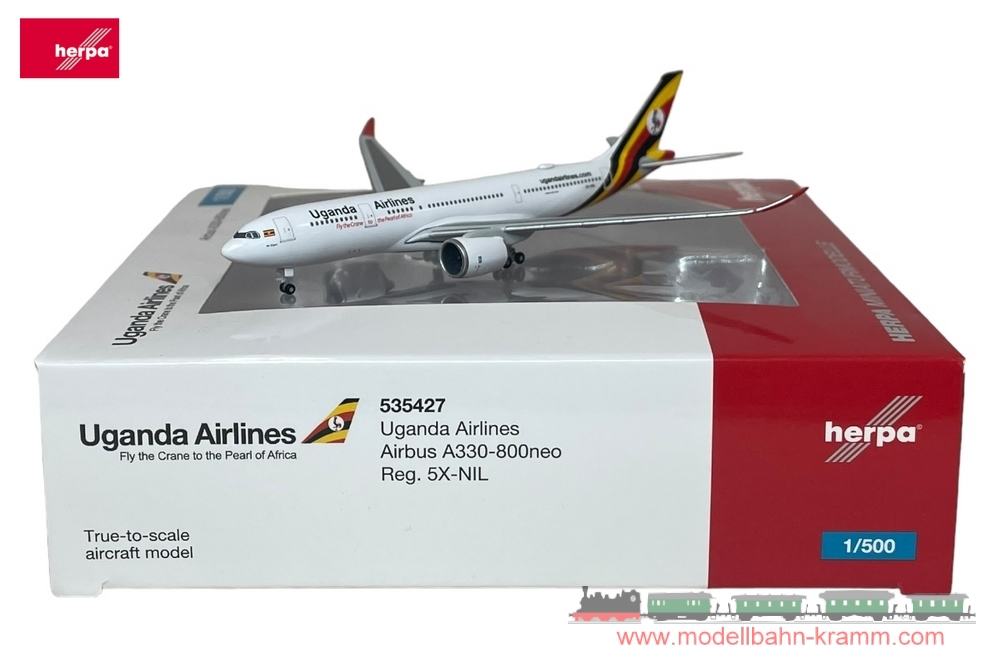 Herpa 535427, EAN 2000075287403: 1:500 Uganda Airlines Airbus A330-800neo