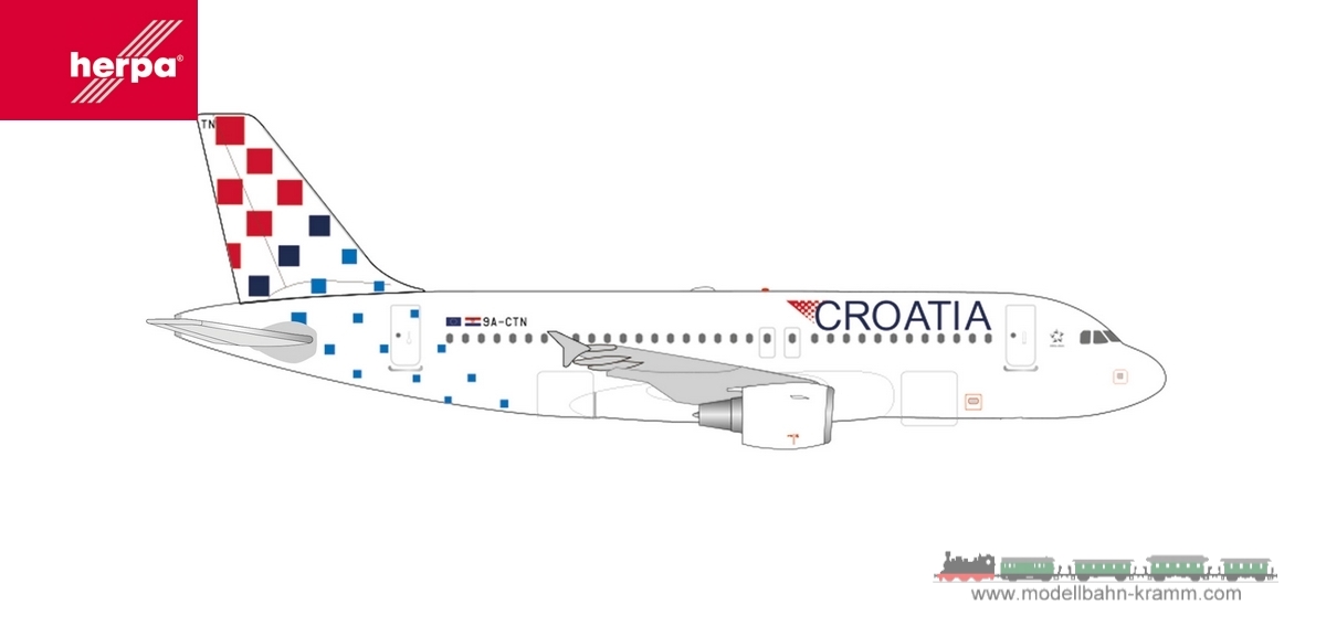 Herpa 536264, EAN 4013150536264: 1:500 Croatia Airlines Airbus A319 – 9A-CTN “Osijek”