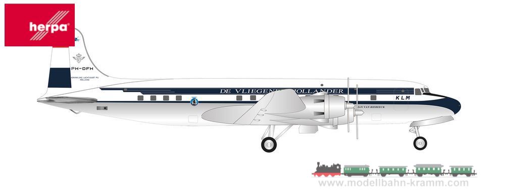 Herpa 536998, EAN 4013150536998: 1:500 KLM Douglas DC-6B – PH-DFH “Jan van Riebeek”