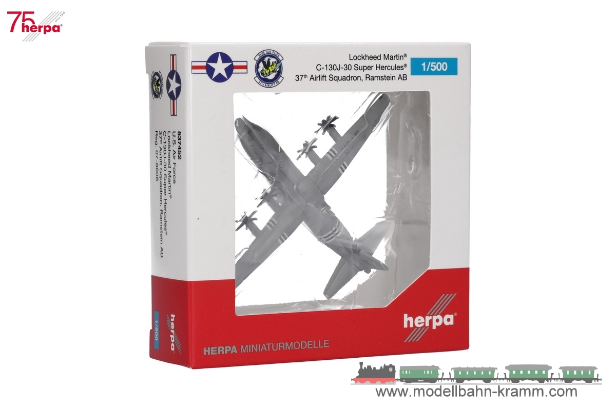 Herpa 537452, EAN 2000075580634: Hercules C-130 37th Ramstein