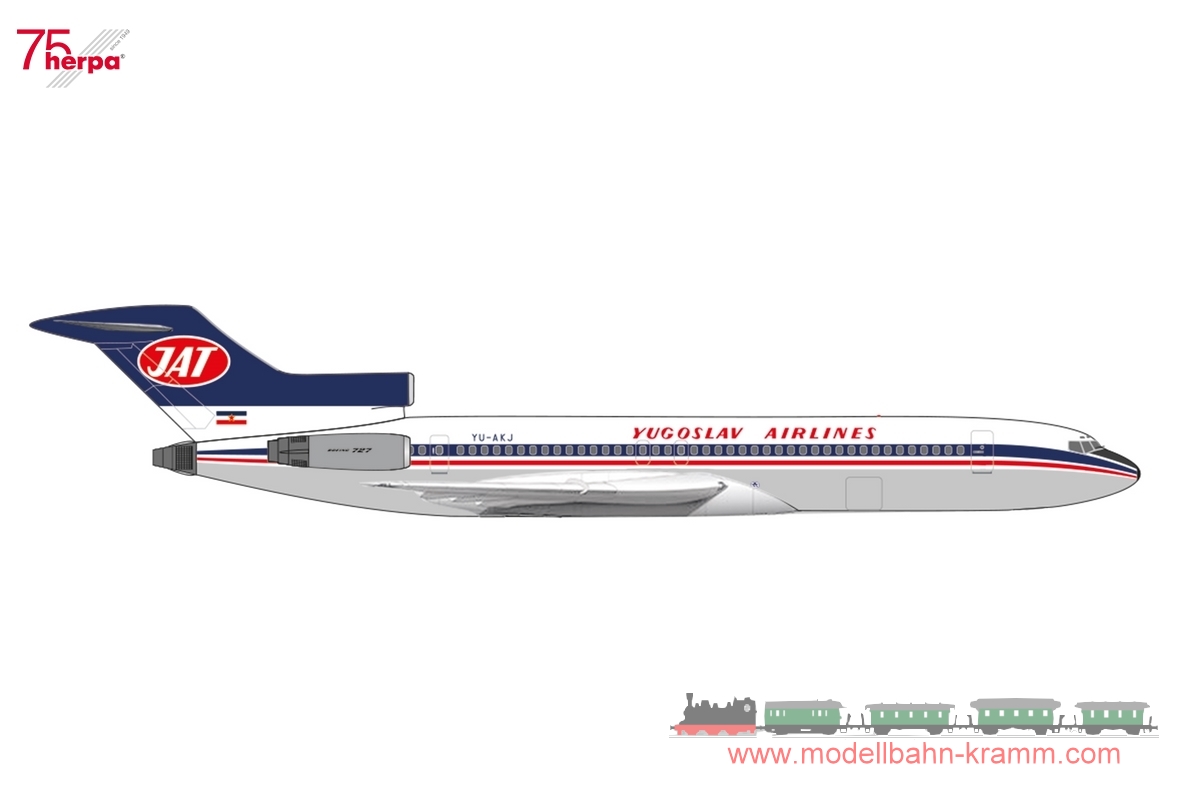 Herpa 537599, EAN 4013150537599: 1:500 JAT Jugoslav Airlines Boeing 727-200