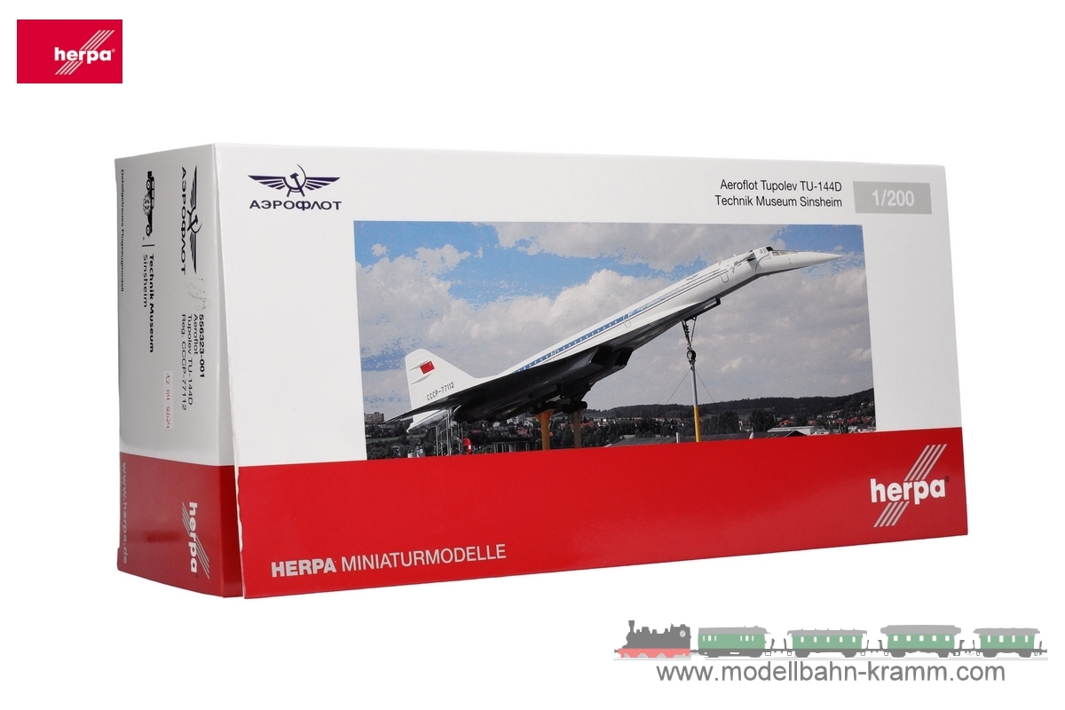 Herpa 556323-001, EAN 2000075619365: Aeroflot Tupolev TU-144D - Technik Museum Sinsheim