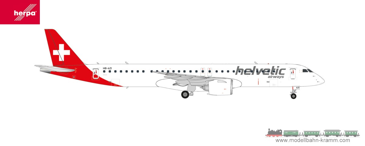 Herpa 572286, EAN 4013150572286: 1:200 Helvetic Airways Embraer E195-E2 – HB-AZI