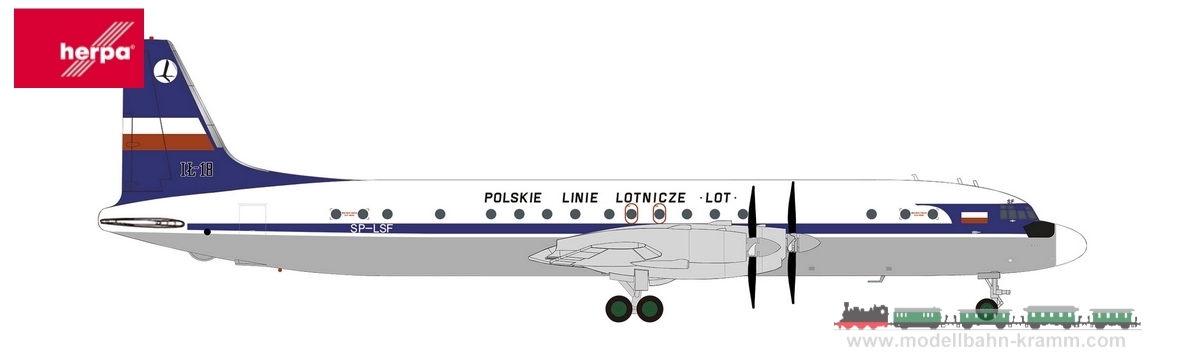Herpa 572446, EAN 4013150572446: 1:200 LOT Polish Airlines Ilyushin IL-18