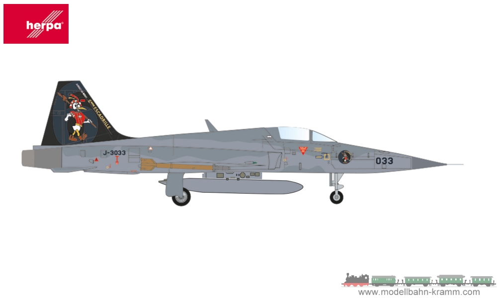 Herpa 572514, EAN 4013150572514: 1:200 Swiss Air Force Northrop F-5E Tiger II Fliegerstaffel 6 Ducks