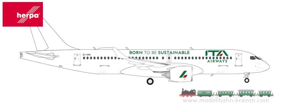 Herpa 572705, EAN 4013150572705: 1:200 ITA Airways Airbus A220-300 “Born to be Sustainable” – EI-HHI