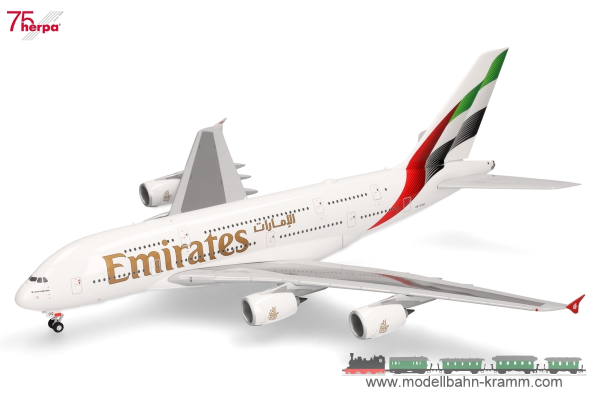 Herpa 572927, EAN 2000075619389: Emirates Airbus A380 - new colors