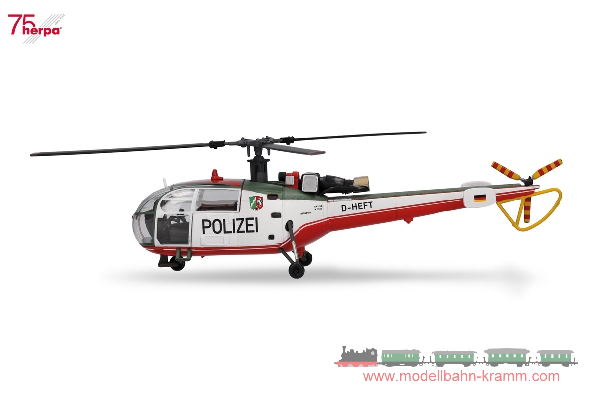 Herpa 580762, EAN 4013150580762: 1:72 Polizeifliegerstaffel Nordrhein-Westfalen Sud Aviation SA 319 Alouette III