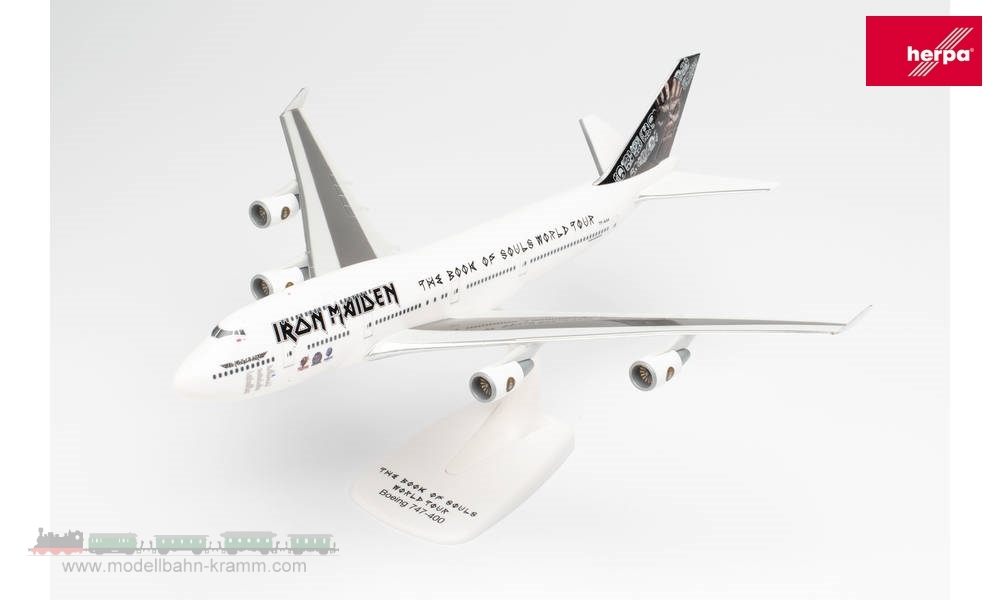 Herpa 613293, EAN 2000075287618: Snap-Fit 1:250 Iron Maiden (Air Atlanta Icelandic) Boeing 747-400 “Ed Force One” - The Book of Souls World Tour 2016 – TF-AAK
