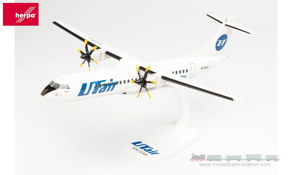 Herpa 613361, EAN 4013150613361: 1:100 Snap-Fit Utair ATR-72-500 – VQ-BLM