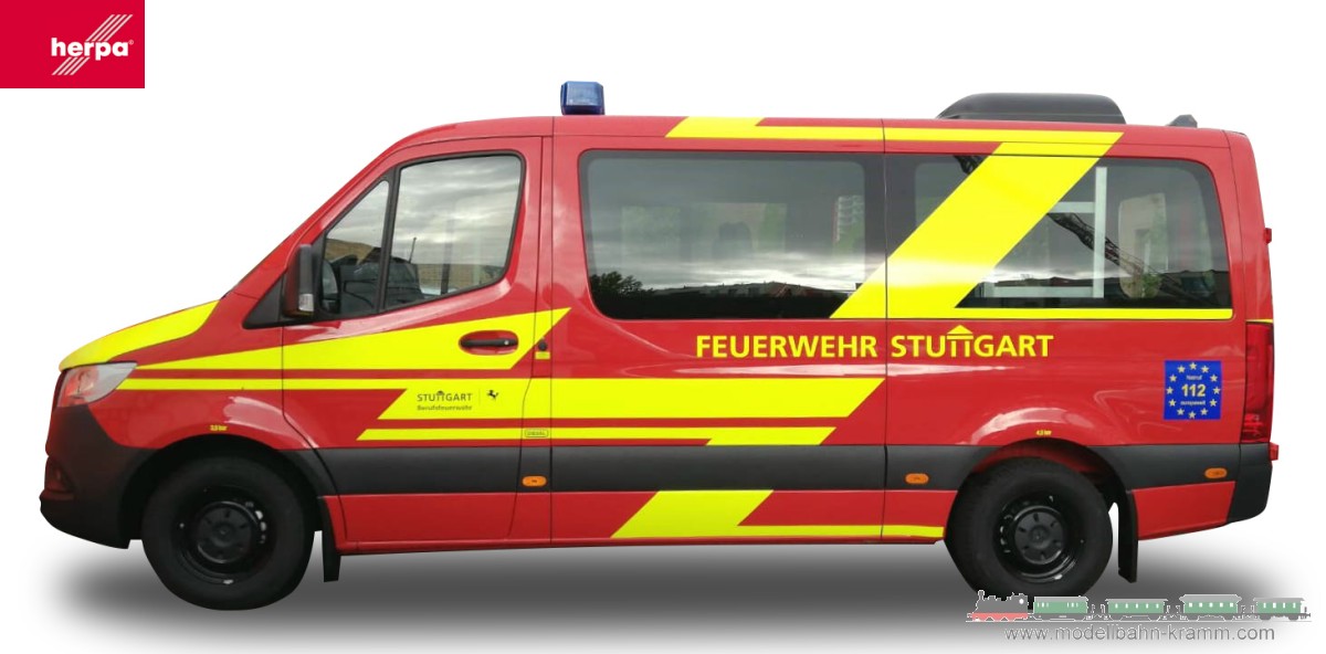 Herpa 945141, EAN 4013150945141: 1:87 Mercedes-Benz Sprinter ´18 Flachdach Bus MTW Feuerwehr Stuttgart