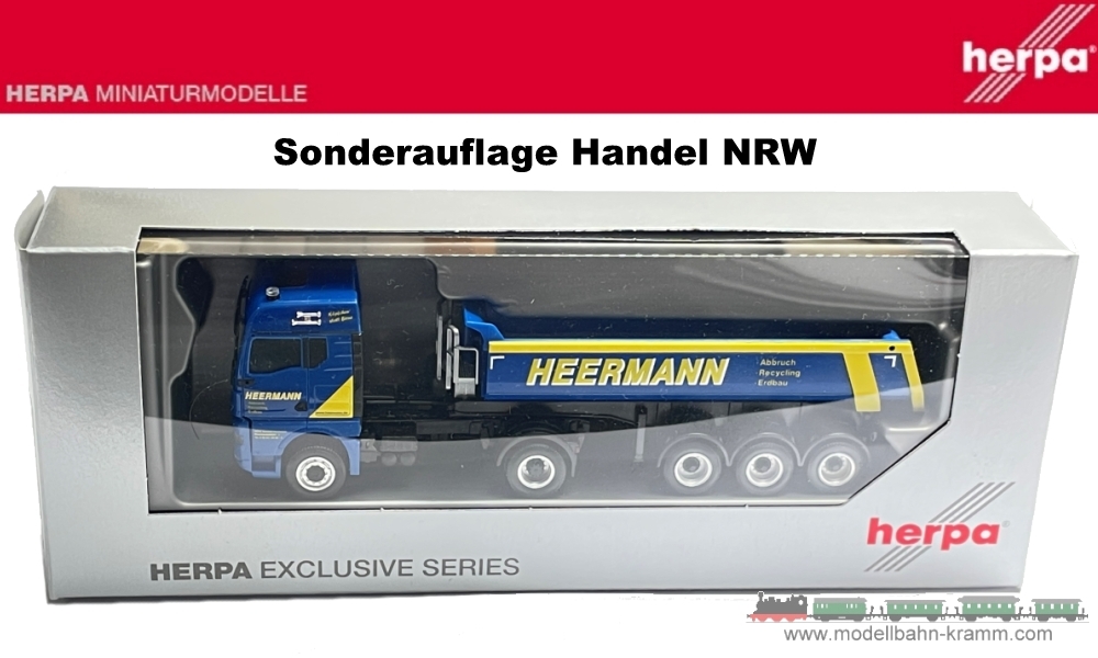Herpa 949798, EAN 4013150949798: 1:87 MAN TGX GM Rundmulden-Sattelzug Heermann