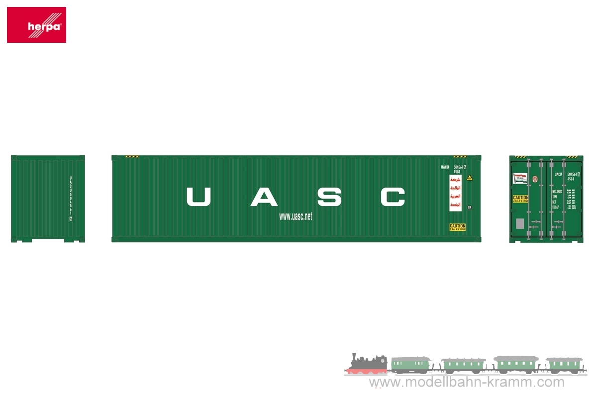 Herpa 960236, EAN 4013150960236: 40ft HC Container UASC