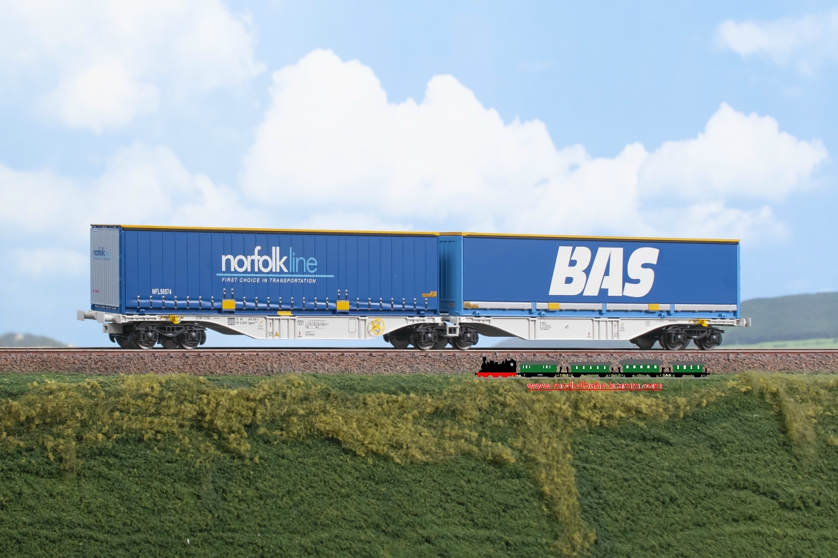 H0 DC Containertragwagen Sggmrss 90, BAS + Norfolkline