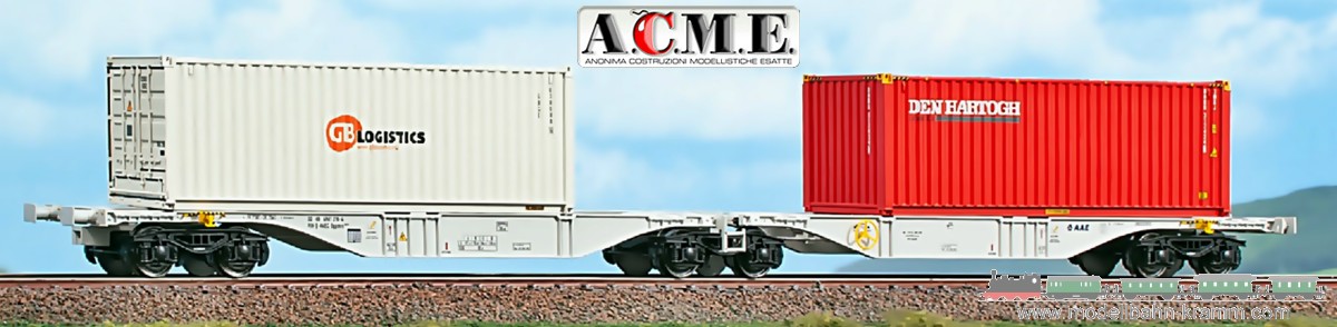 H0 DC Gelenk-Containertragwagen Typ Sggmrss90  Den Hartogh und GB Logistics