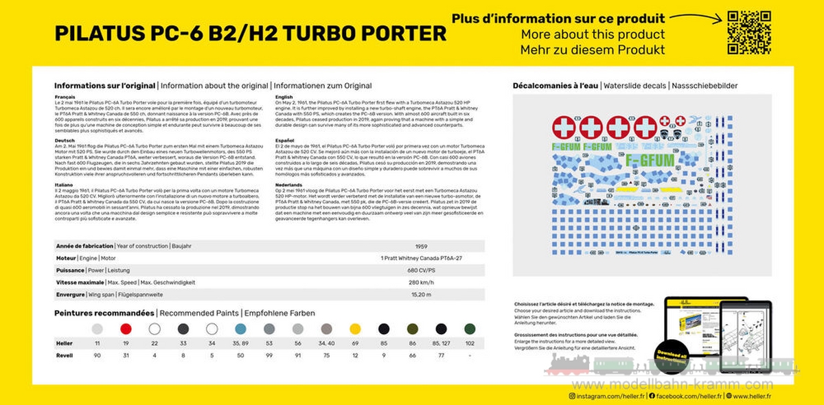 Heller 30410, EAN 3279510304107: 1:48 PILATUS PC-6 B2/H2 Turbo Porter