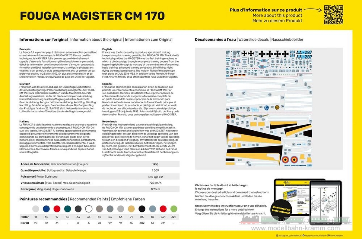 Heller 30510, EAN 3279510305104: 1:48 Fouga Magister CM 170