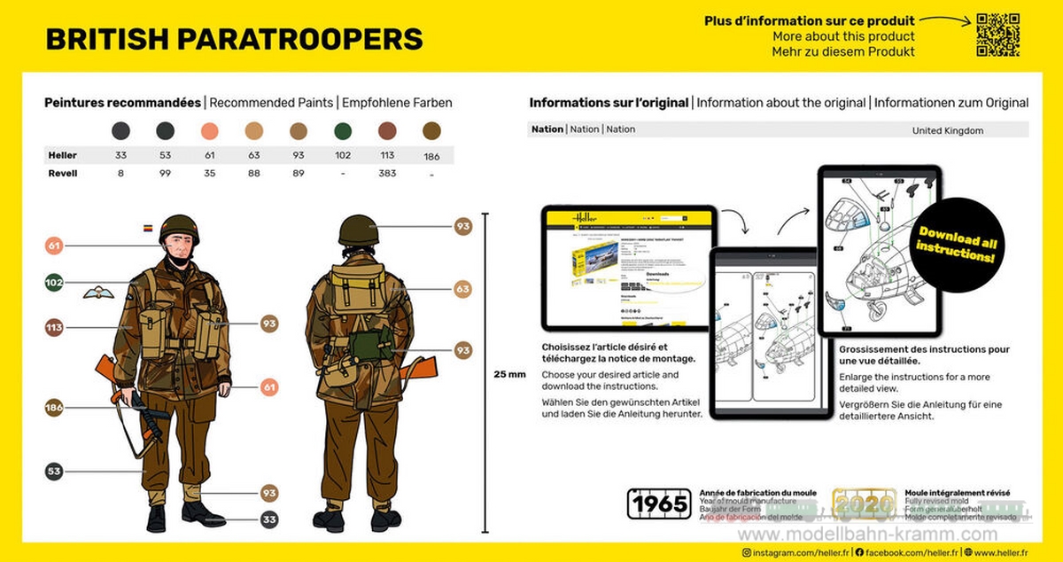 Heller 49623, EAN 3279510496239: 1:72 British Paratroopers