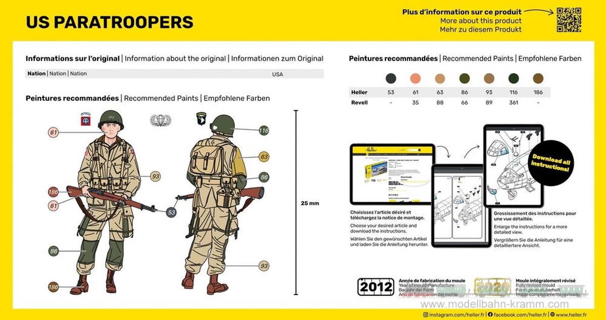 Heller 49651, EAN 3279510496512: 1:72 US Paratroopers WWII