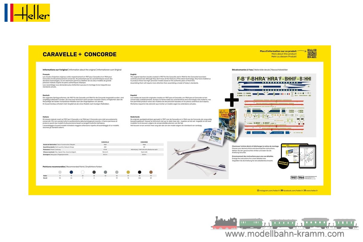 Heller 50333, EAN 3279510503333: 1:100 Caravelle + Concorde
