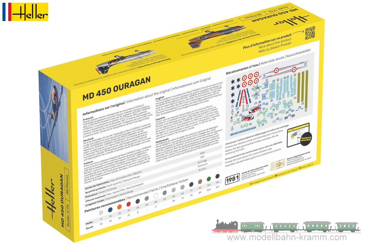 Heller 56201, EAN 3279510562019: 1:72 Starter-Kit MD 450 Ouragan