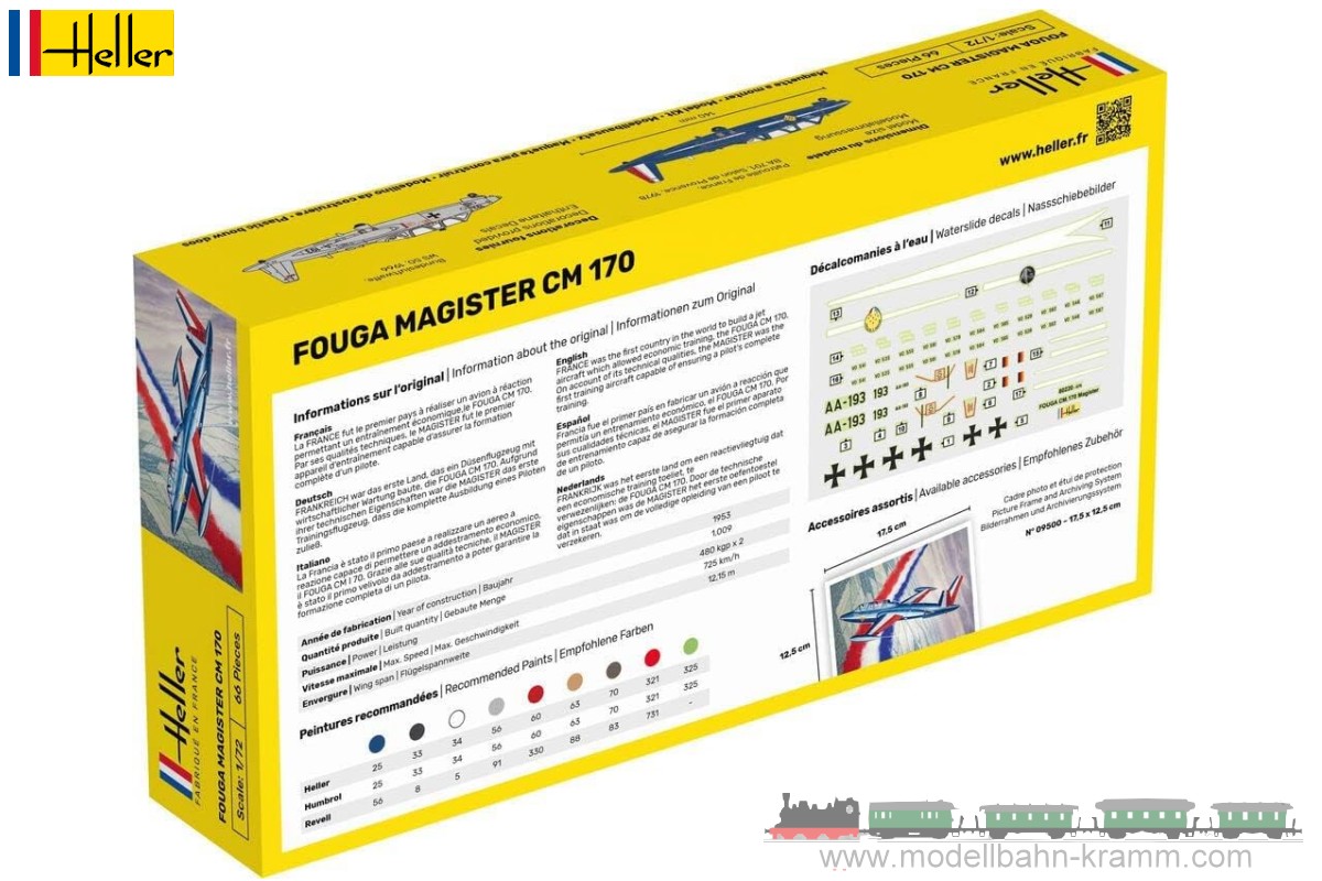 Heller 56220, EAN 3279510562200: 1:72 Starter-Kit Fouga Magister CM 170