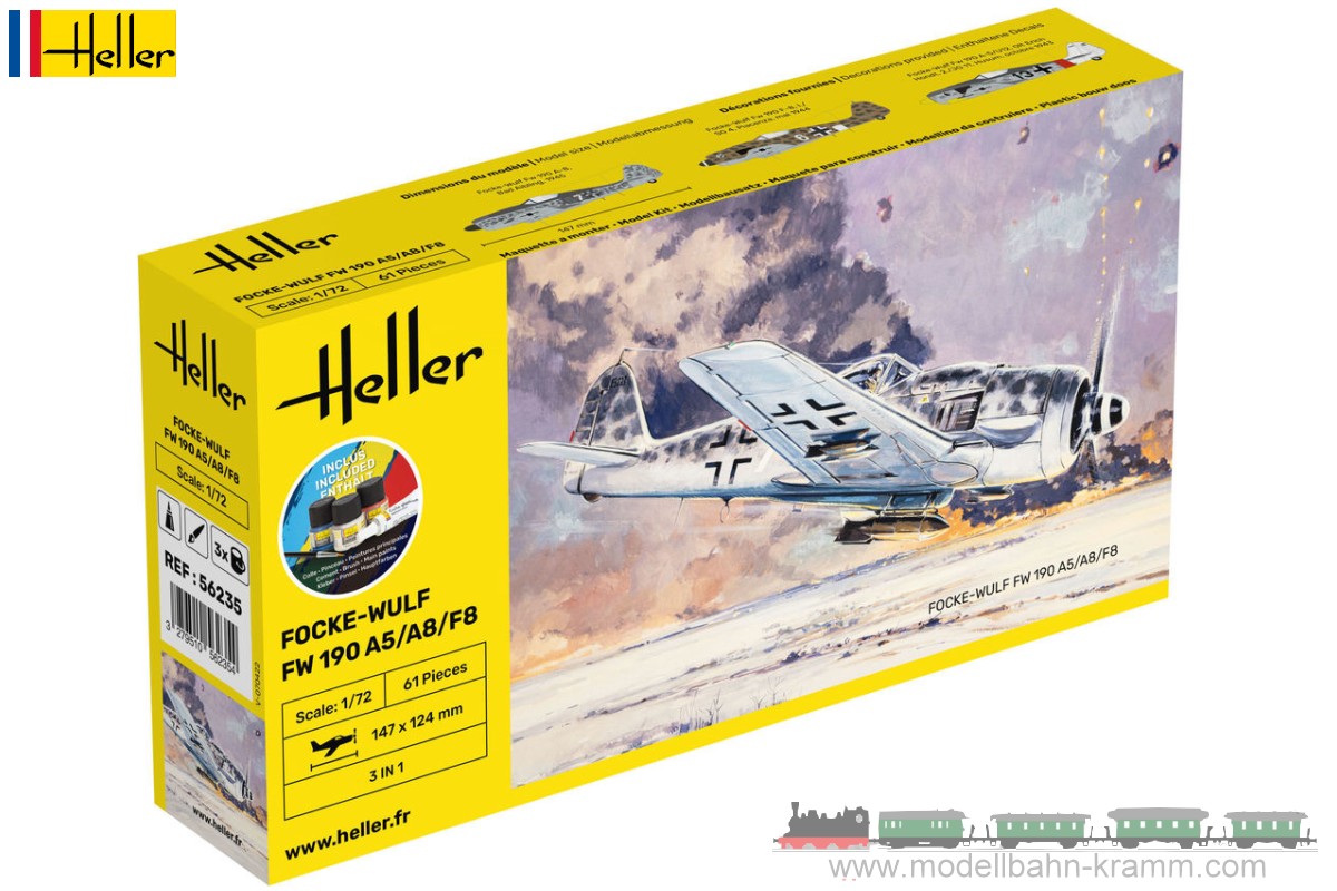 Heller 56235, EAN 3279510562354: 1:144 Starter-Kit Focke-Wulf FW 190 A5/A8/F8