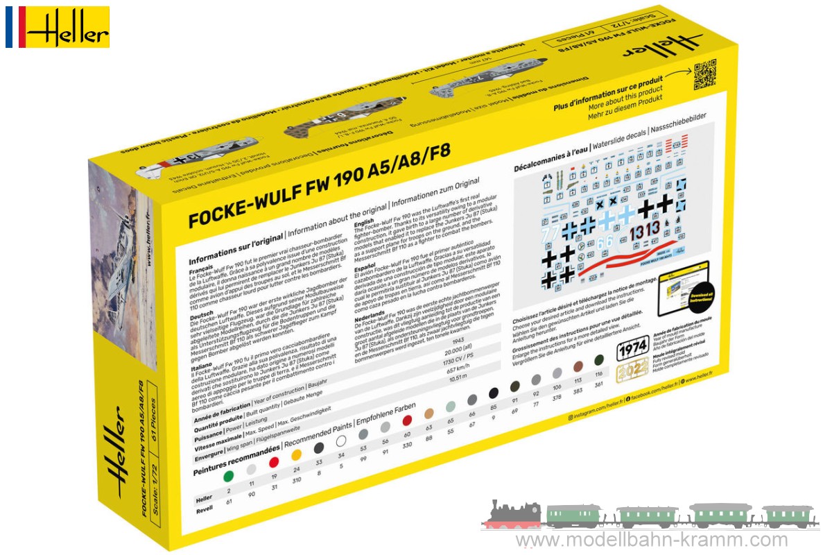 Heller 56235, EAN 3279510562354: 1:144 Starter-Kit Focke-Wulf FW 190 A5/A8/F8