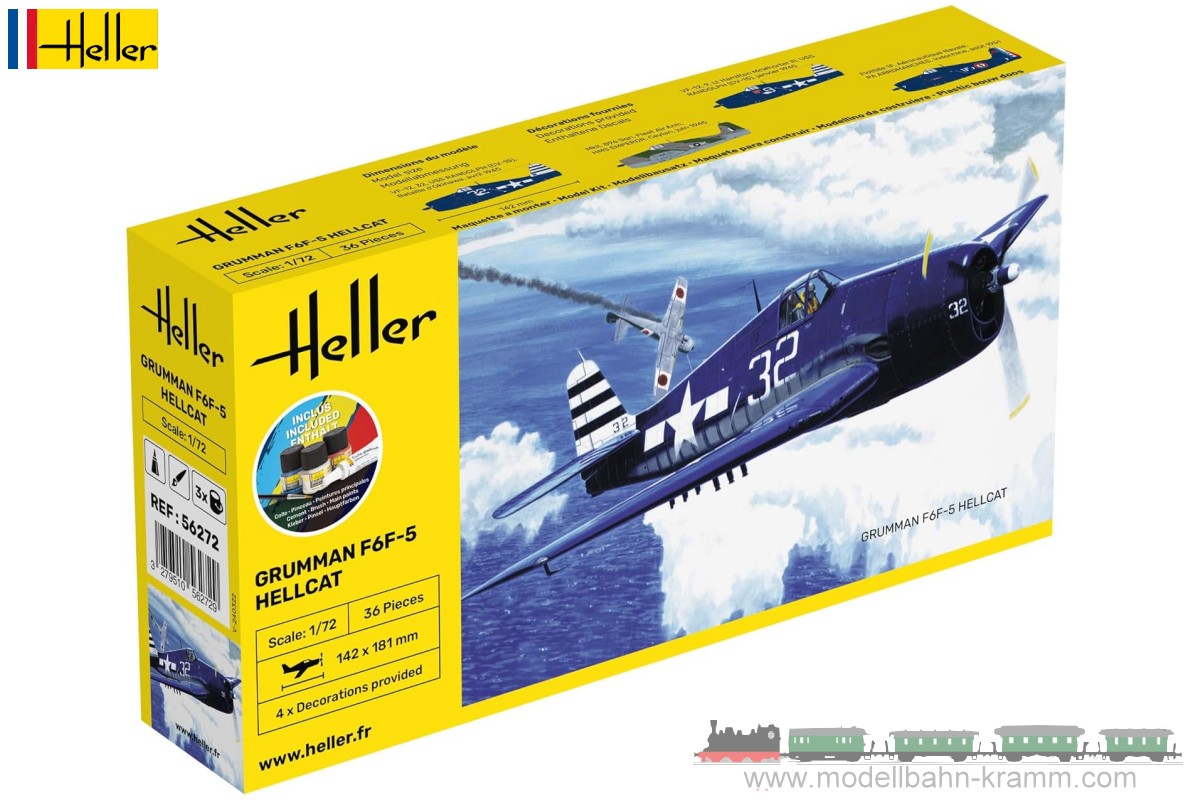 Heller 56272, EAN 3279510562729: 1:72 Starter-Kit Grumman F6F-5 Hellcat