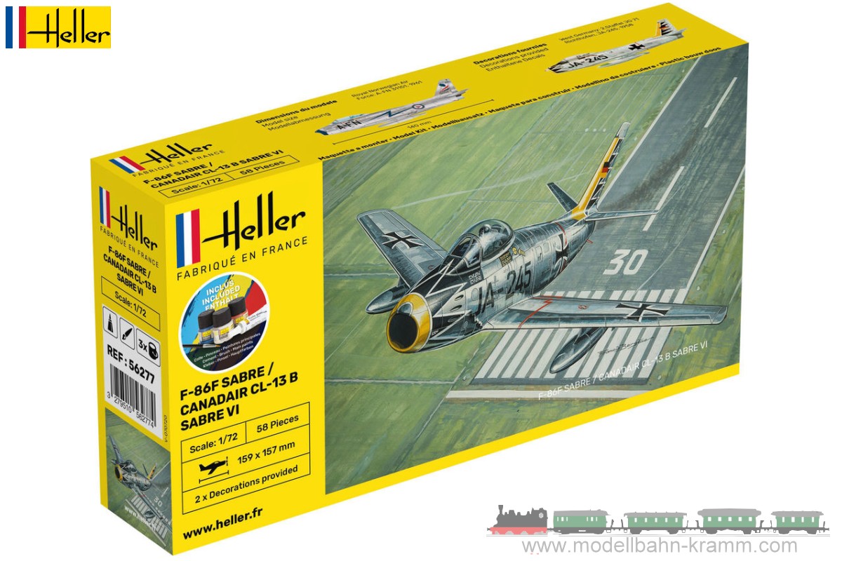 Heller 56277, EAN 3279510562774: 1:72 Starter-Kit F-86F Sabre / Canadair CL-13 B Sabre VI