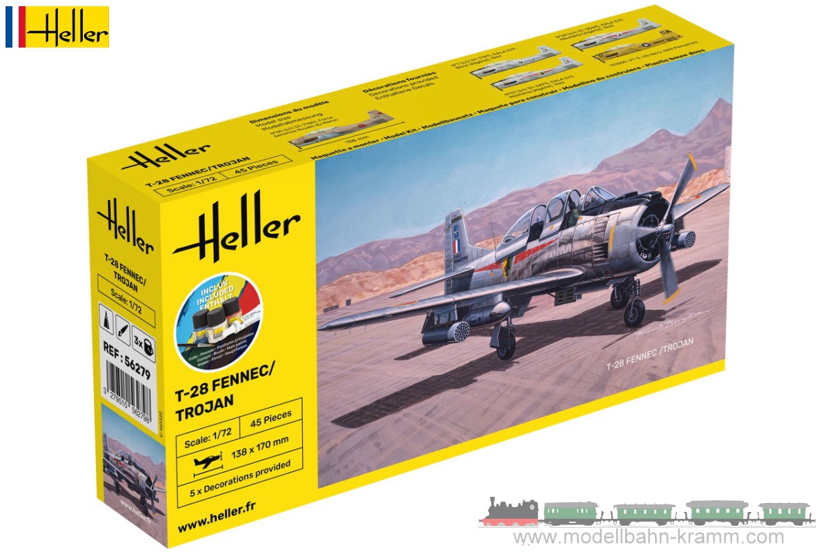 Heller 56279, EAN 3279510562798: 1:72 Starter-Kit T-28 Fennec/Trojan