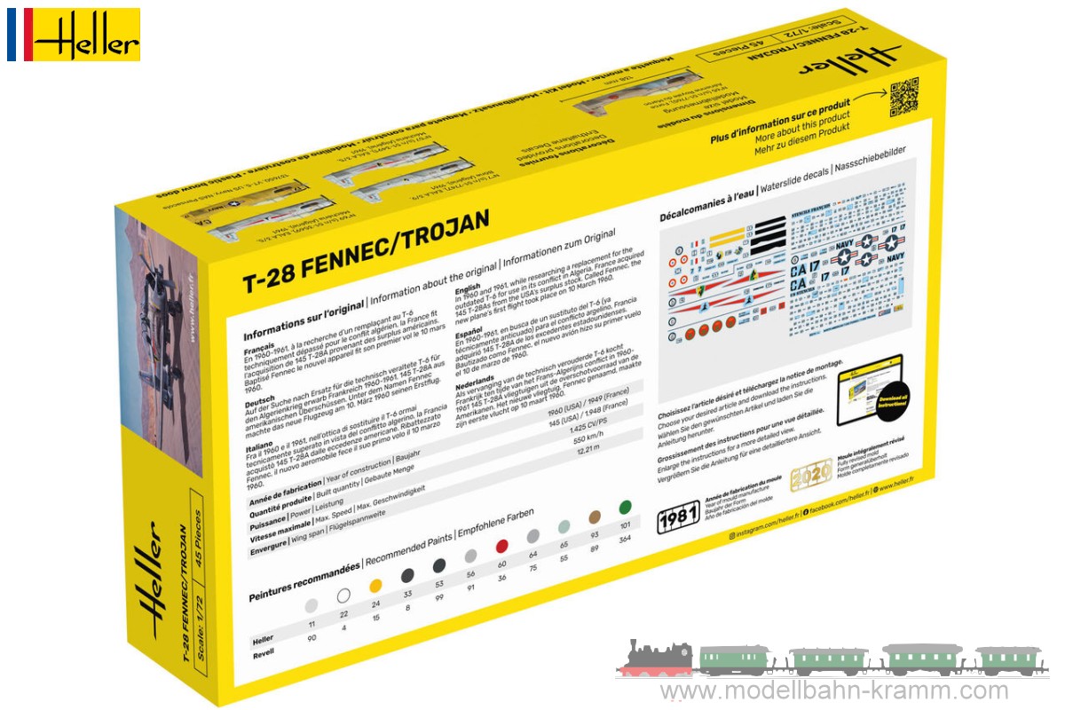 Heller 56279, EAN 3279510562798: 1:72 Starter-Kit T-28 Fennec/Trojan