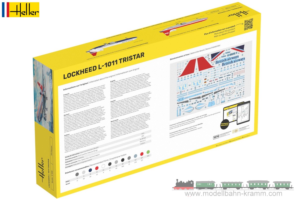 Heller 56451, EAN 3279510564518: 1:125 Starter-Kit Lockheed L-1011 Tristar
