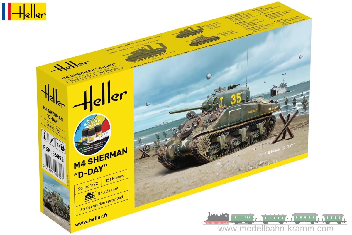 Heller 56892, EAN 3279510568929: 1:72 Starter-Kit M4 Sherman D-Day